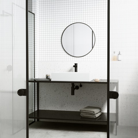 Montauk Modern White Matte Stone 23 in. L x 15 in. W x 5 in. H Rectangular Vessel Bathroom Sink - image 4 - other