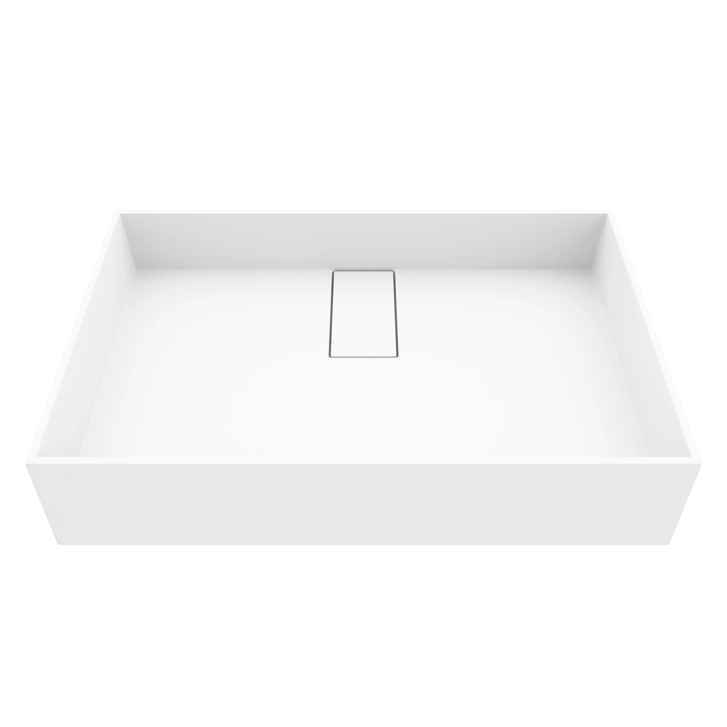 Bryant Modern White Matte Stone 23 in. L x 15 in. W x 5 in. H Rectangular Vessel Bathroom Sink