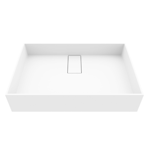 Bryant Modern White Matte Stone 23 in. L x 15 in. W x 5 in. H Rectangular Vessel Bathroom Sink - image 1 - other