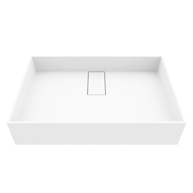 Bryant Modern White Matte Stone 23 in. L x 15 in. W x 5 in. H Rectangular Vessel Bathroom Sink - image 1 - other