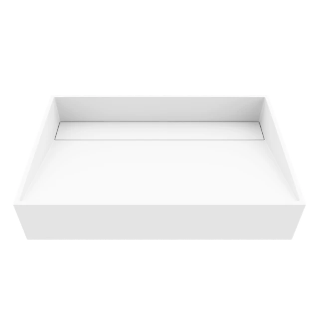 Starr Modern White Matte Stone 23 in. L x 15 in. W x 5 in. H Rectangular Vessel Bathroom Sink - angle 1 - other