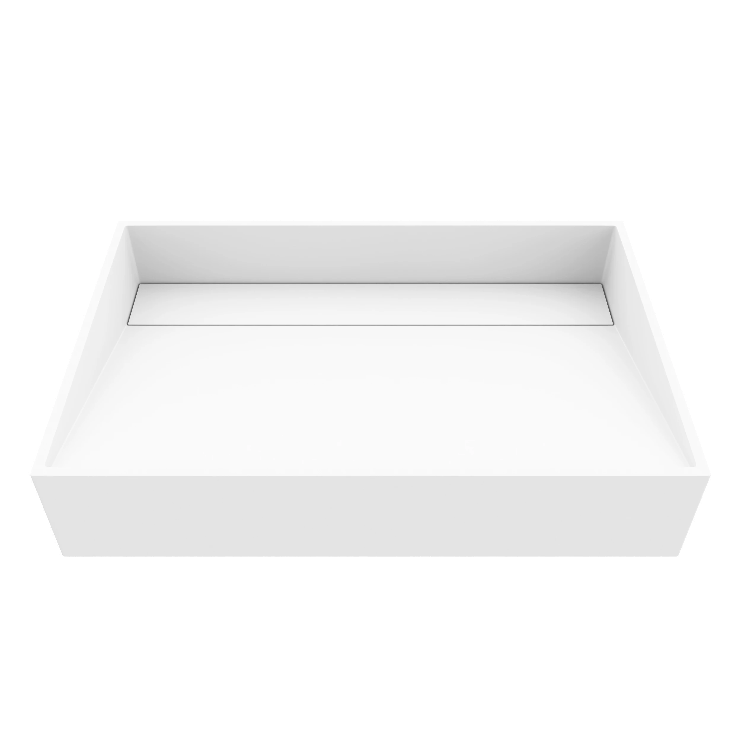 Starr Modern White Matte Stone 23 in. L x 15 in. W x 5 in. H Rectangular Vessel Bathroom Sink