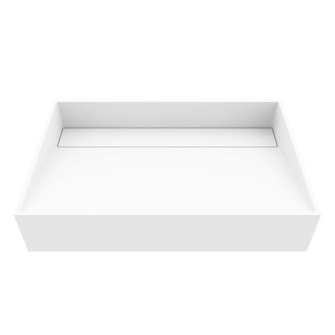 Starr Modern White Matte Stone 23 in. L x 15 in. W x 5 in. H Rectangular Vessel Bathroom Sink - image 1 - other
