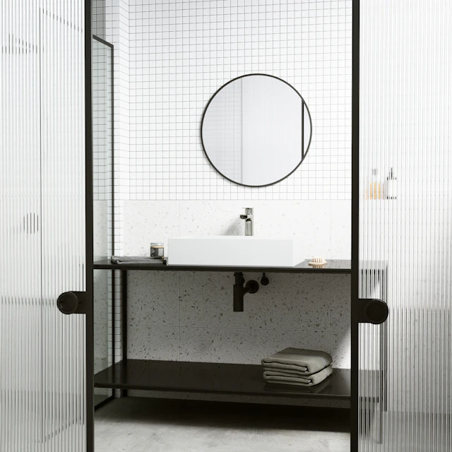 Starr Modern White Matte Stone 23 in. L x 15 in. W x 5 in. H Rectangular Vessel Bathroom Sink - angle 4 - other