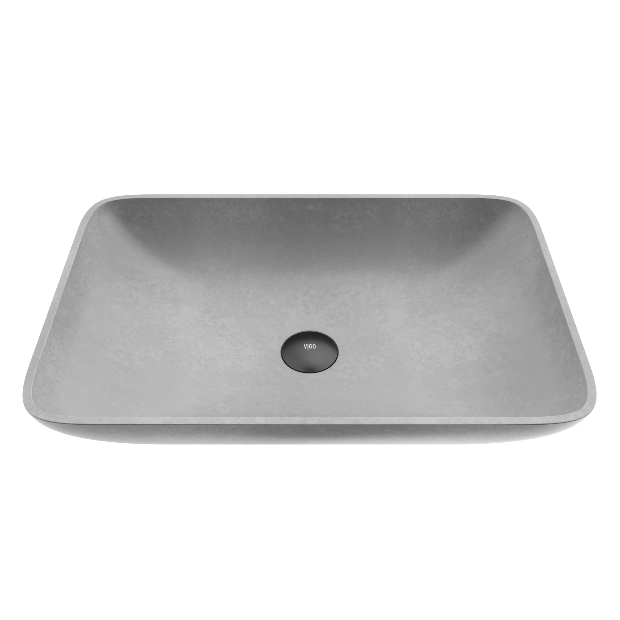 Lorca Gothic Gray Concreto Stone 22 in. L x 15 in. W x 5 in. H Rectangular Vessel Bathroom Sink
