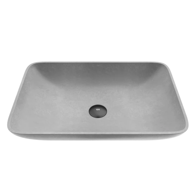 Lorca Gothic Gray Concreto Stone 22 in. L x 15 in. W x 5 in. H Rectangular Vessel Bathroom Sink - angle 1 - other