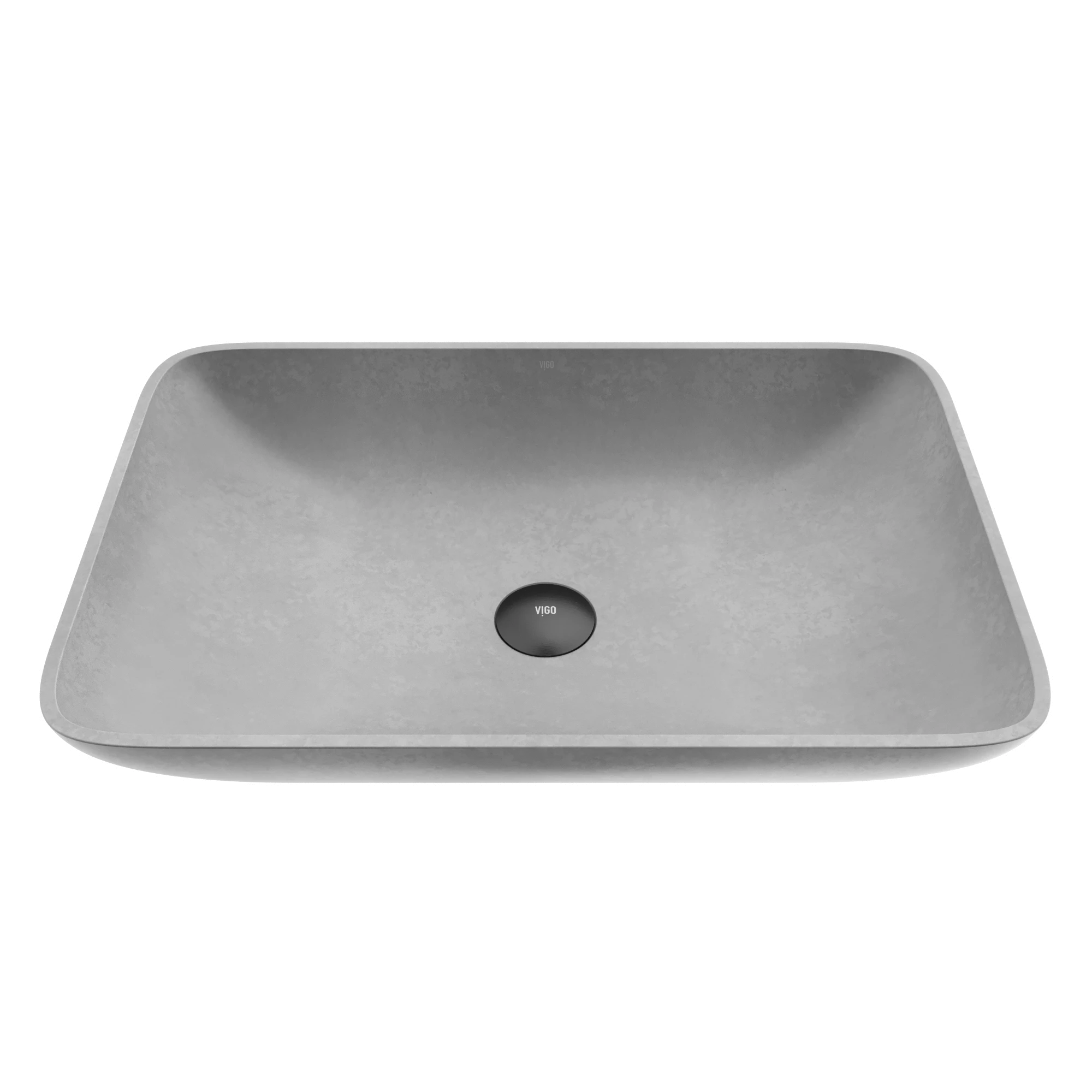 Lorca Gothic Gray Concreto Stone 22 in. L x 15 in. W x 5 in. H Rectangular Vessel Bathroom Sink