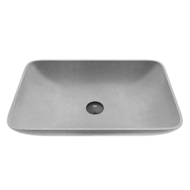 Lorca Gothic Gray Concreto Stone 22 in. L x 15 in. W x 5 in. H Rectangular Vessel Bathroom Sink - image 1 - other
