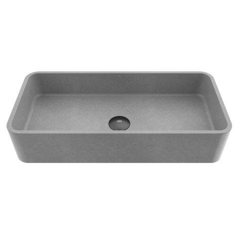 Palazzo Gothic Gray Concreto Stone 24 in. L x 11 in. W x 5 in. H Rectangular Vessel Bathroom Sink - image 1 - other