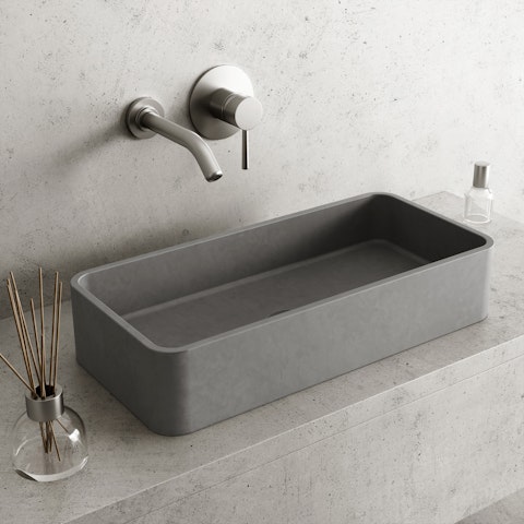 Palazzo Gothic Gray Concreto Stone 24 in. L x 11 in. W x 5 in. H Rectangular Vessel Bathroom Sink - image 7 - other