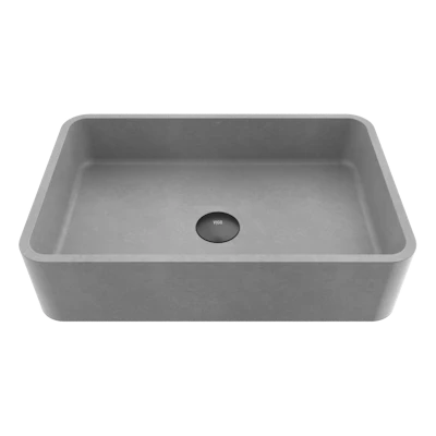 Cordoba Gothic Gray Concreto Stone 20 in. L x 13 in. W x 5 in. H Rectangular Vessel Bathroom Sink