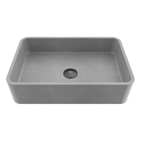 Cordoba Gothic Gray Concreto Stone 20 in. L x 13 in. W x 5 in. H Rectangular Vessel Bathroom Sink - image 1 - other
