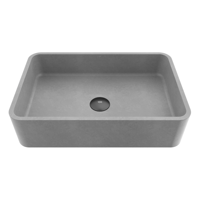 Cordoba Gothic Gray Concreto Stone 20 in. L x 13 in. W x 5 in. H Rectangular Vessel Bathroom Sink - image 1 - other