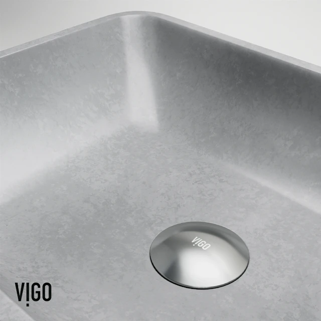 Duomo Gothic Gray Concreto Stone 18 in. L x 13 in. W x 4 in. H Rectangular Vessel Bathroom Sink - angle 10 - other