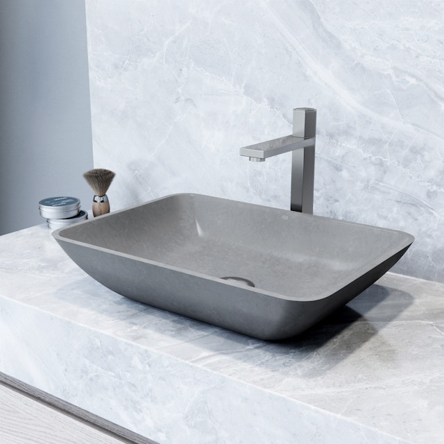 Duomo Gothic Gray Concreto Stone 18 in. L x 13 in. W x 4 in. H Rectangular Vessel Bathroom Sink - image 11 - other