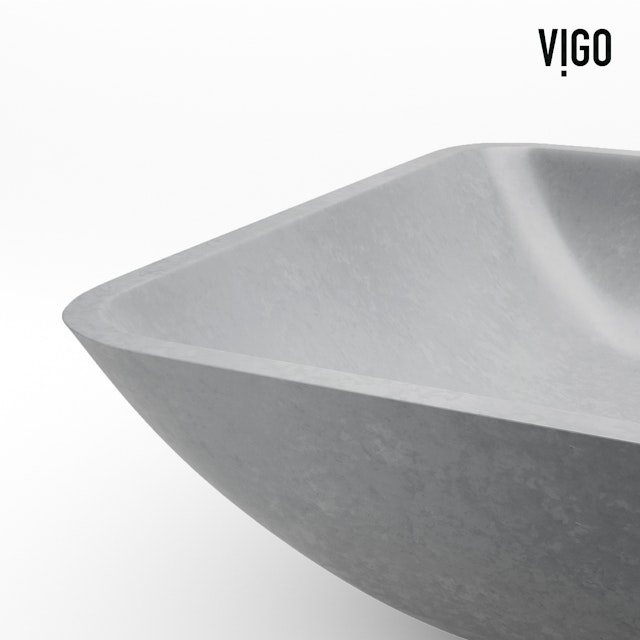 Duomo Gothic Gray Concreto Stone 18 in. L x 13 in. W x 4 in. H Rectangular Vessel Bathroom Sink - image 8 - other