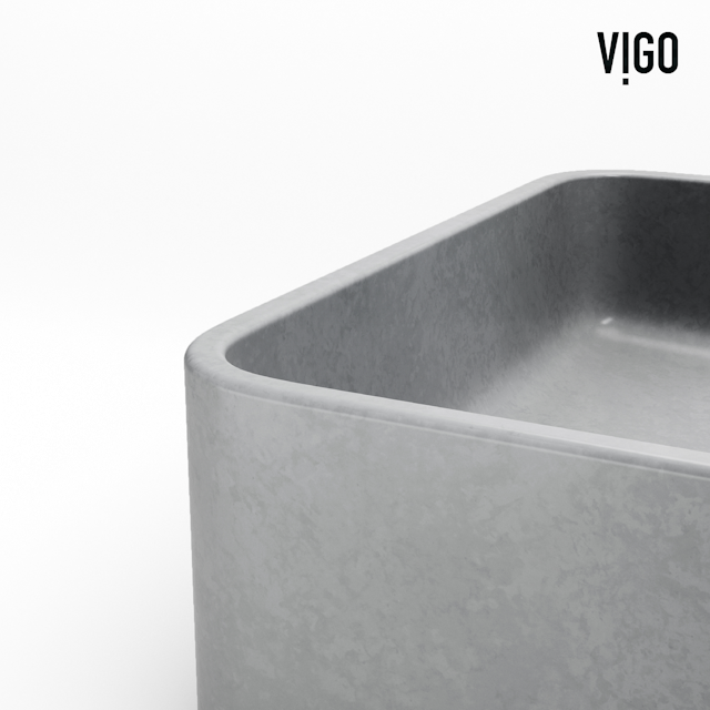 Segovia Gothic Gray Concreto Stone 16 in. L x 12 in. W x 4 in. H Rectangular Vessel Bathroom Sink - image 11 - other