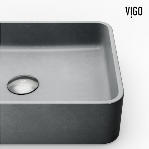 Segovia Gothic Gray Concreto Stone 16 in. L x 12 in. W x 4 in. H Rectangular Vessel Bathroom Sink - image 7 - other