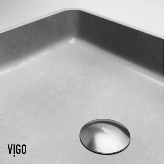 Tarragona Gothic Gray Concreto Stone 19 in. L x 14 in. W x 4 in. H Rectangular Vessel Bathroom Sink - angle 10 - other