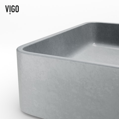 Tarragona Gothic Gray Concreto Stone 19 in. L x 14 in. W x 4 in. H Rectangular Vessel Bathroom Sink - image 8 - other