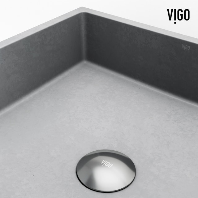 Alhambra Gothic Gray Concreto Stone 15 in. L x 15 in. W x 5 in. H Square Vessel Bathroom Sink - image 10 - other