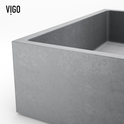 Alhambra Gothic Gray Concreto Stone 15 in. L x 15 in. W x 5 in. H Square Vessel Bathroom Sink - image 8 - other