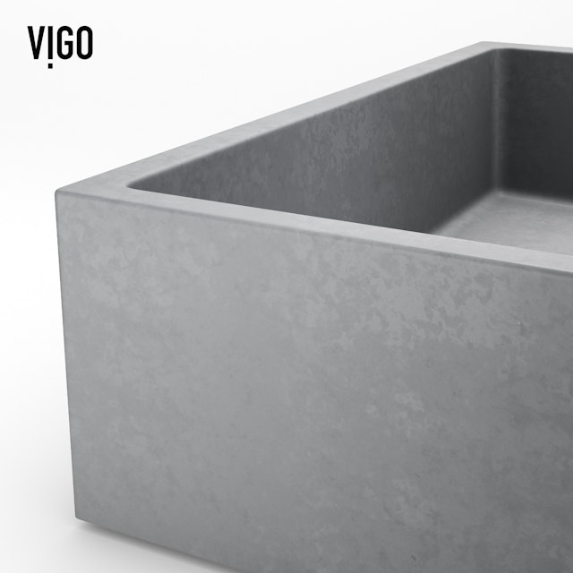 Alhambra Gothic Gray Concreto Stone 15 in. L x 15 in. W x 5 in. H Square Vessel Bathroom Sink - image 8 - other