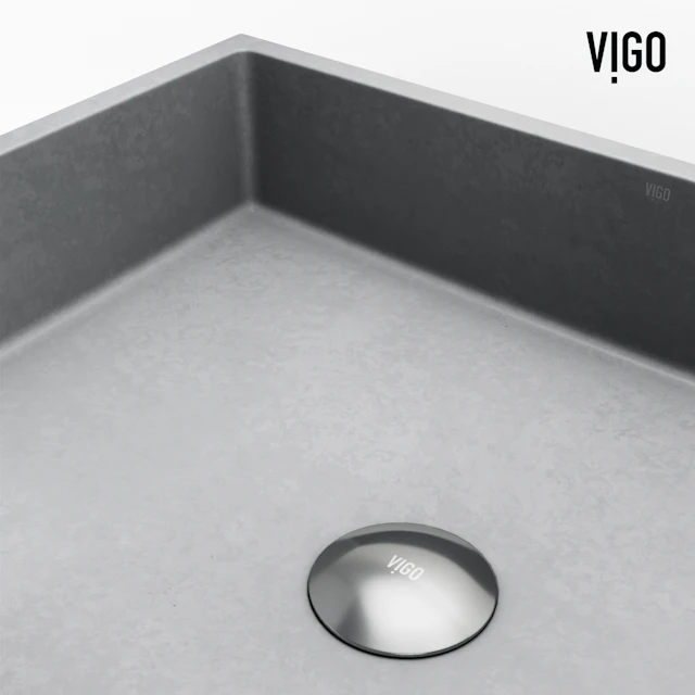 Coca Gothic Gray Concreto Stone 19 in. L x 15 in. W x 5 in. H Rectangular Vessel Bathroom Sink - angle 10 - other