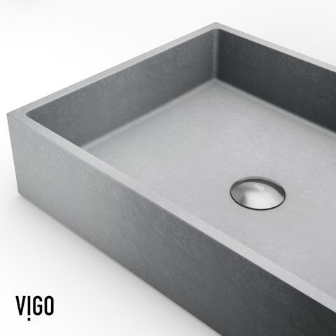 Coca Gothic Gray Concreto Stone 19 in. L x 15 in. W x 5 in. H Rectangular Vessel Bathroom Sink - image 9 - other