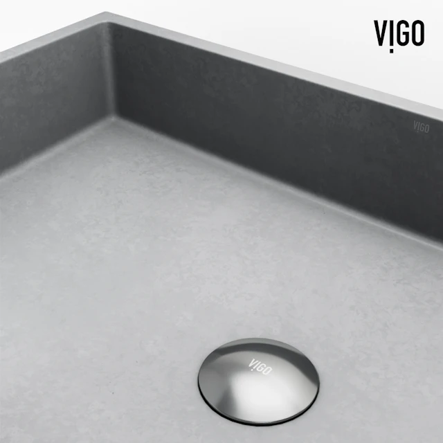Orvieto Gothic Gray Concreto Stone 24-in. L x 15-in. W x 5 in. H Rectangular Vessel Bathroom Sink - angle 10 - other