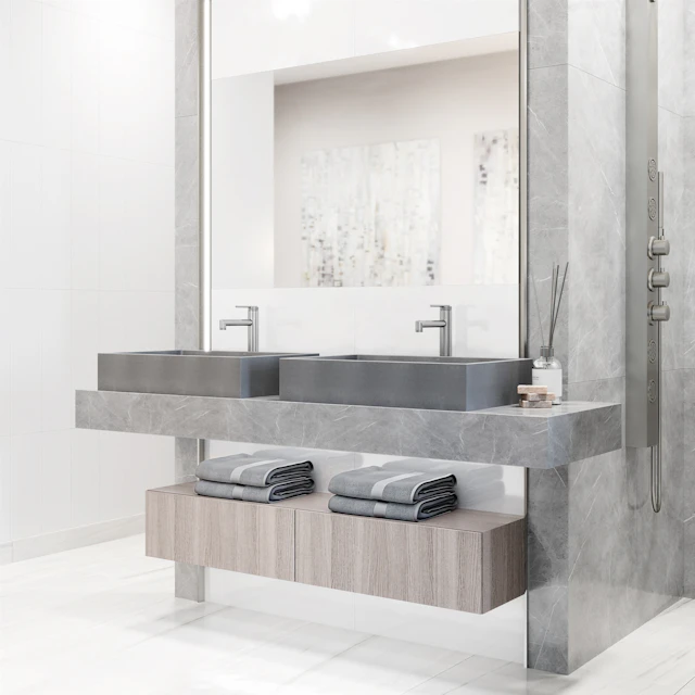 Orvieto Gothic Gray Concreto Stone 24-in. L x 15-in. W x 5 in. H Rectangular Vessel Bathroom Sink - angle 4 - other