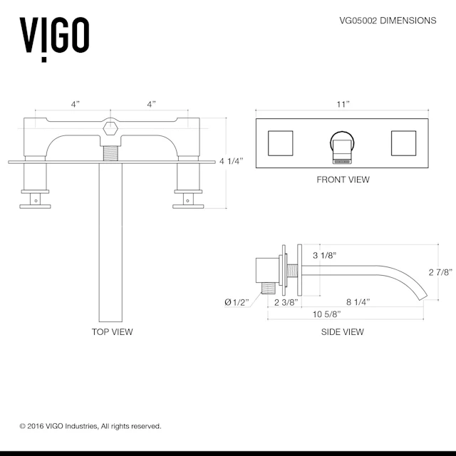 Titus Two Handle Wall Mount Bathroom Faucet - angle 10 - other