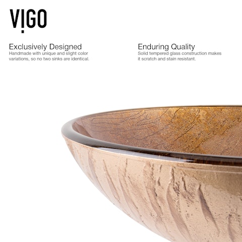 Giovanni Amber Sunset Glass 17 in. L x 17 in. W x 6 in. H Round Vessel Bathroom Sink - image 7 - other