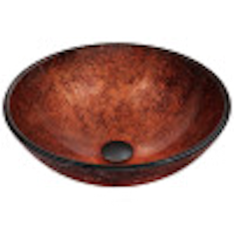 Giovanni Copper Glass 17 in. L x 17 in. W x 6 in. H Round Vessel Bathroom Sink - image 1 - other