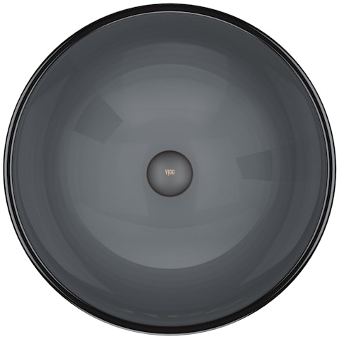 Giovanni Sheer Black Glass 17 in. L x 17 in. W x 6 in. H Round Vessel Bathroom Sink - image 2 - other