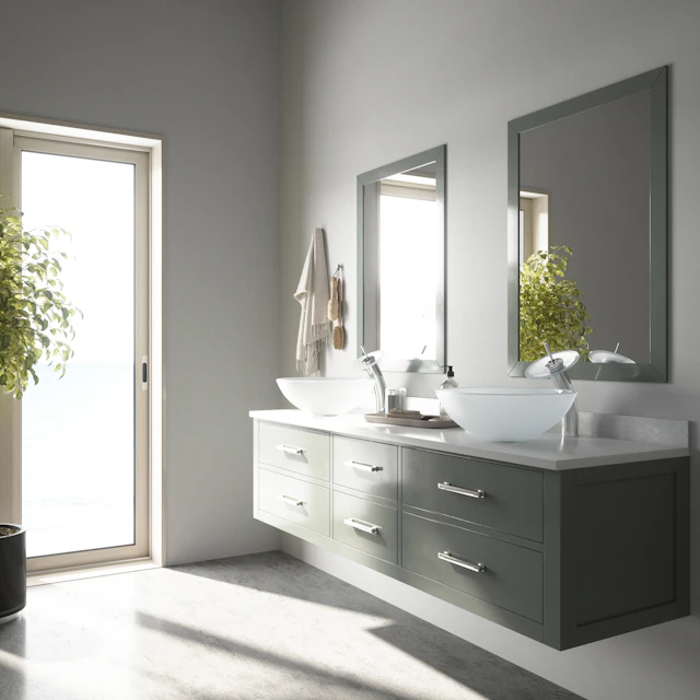 Giovanni Frosted White Glass 17 in. L x 17 in. W x 6 in. H Round Vessel Bathroom Sink - angle 4 - other