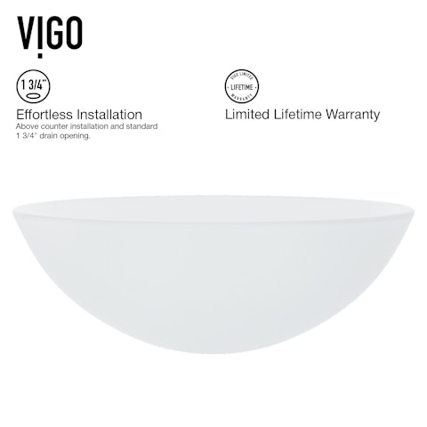 Giovanni Frosted White Glass 17 in. L x 17 in. W x 6 in. H Round Vessel Bathroom Sink - image 5 - other