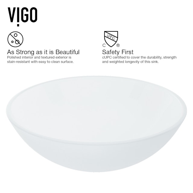 Giovanni Frosted White Glass 17 in. L x 17 in. W x 6 in. H Round Vessel Bathroom Sink - image 6 - other