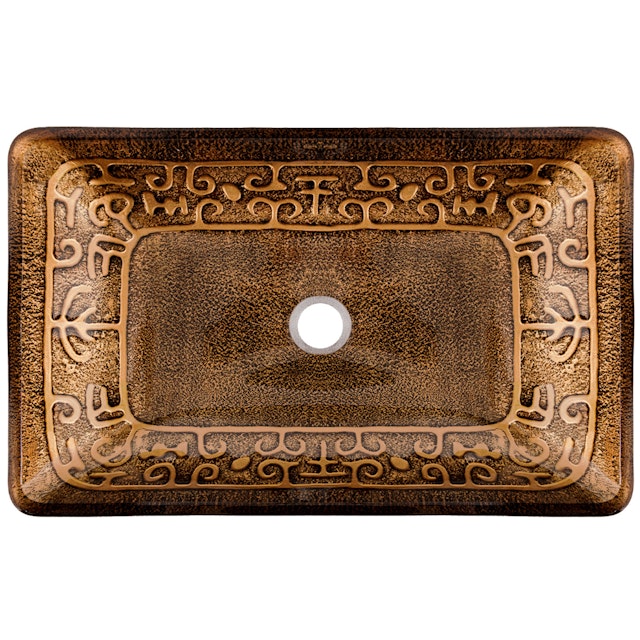 Donatello Golden Green Glass 22 in. L x 15 in. W x 5 in. H Rectangular Vessel Bathroom Sink - image 2 - other