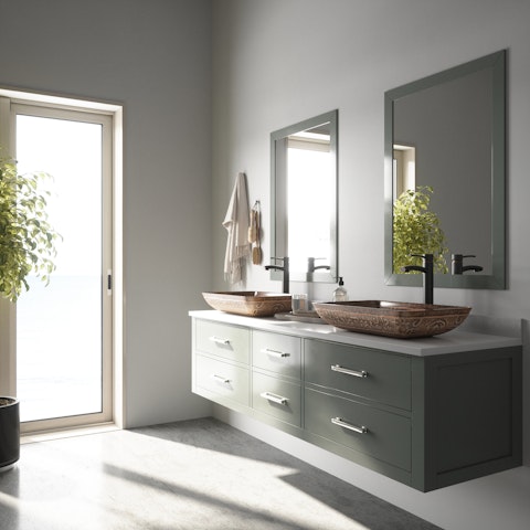 Donatello Golden Green Glass 22 in. L x 15 in. W x 5 in. H Rectangular Vessel Bathroom Sink - image 4 - other