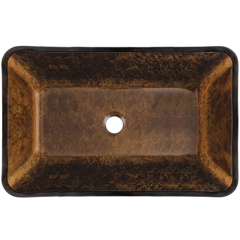 Donatello Artistic Chocolate Brown Glass 22 in. L x 15 in. W x 5 in. H Rectangular Vessel Bathroom Sink - image 2 - other