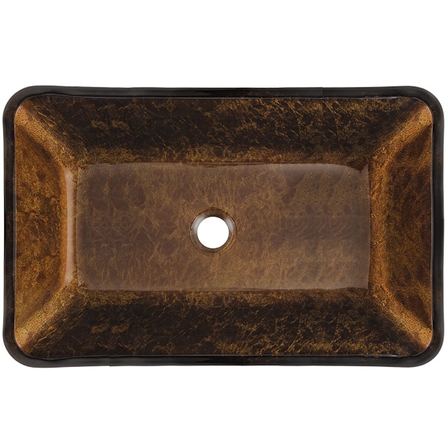 Donatello Artistic Chocolate Brown Glass 22 in. L x 15 in. W x 5 in. H Rectangular Vessel Bathroom Sink - image 2 - other