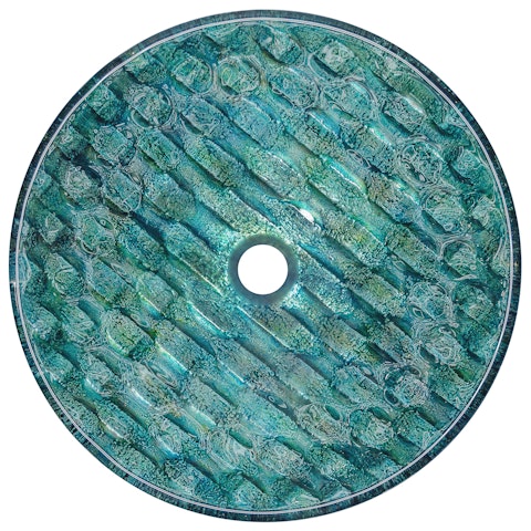 Giovanni Oceania Blue Glass 17 in. L x 17 in. W x 6 in. H Round Vessel Bathroom Sink - image 2 - other