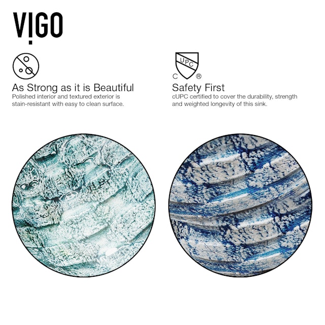 Giovanni Oceania Blue Glass 17 in. L x 17 in. W x 6 in. H Round Vessel Bathroom Sink - image 6 - other