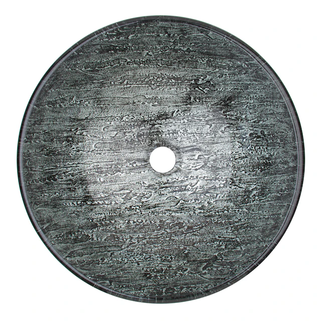 Giovanni Titanium Gray Glass 17 in. L x 17 in. W x 6 in. H Round Vessel Bathroom Sink - angle 2 - other