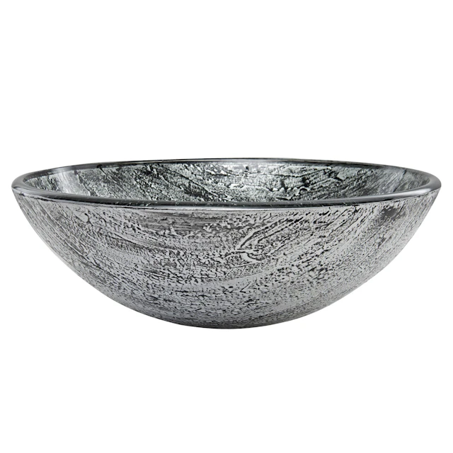 Giovanni Titanium Gray Glass 17 in. L x 17 in. W x 6 in. H Round Vessel Bathroom Sink - angle 8 - other