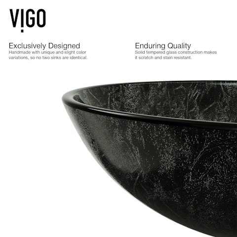 Giovanni Onyx Gray Glass 17 in. L x 17 in. W x 6 in. H Round Vessel Bathroom Sink - image 7 - other