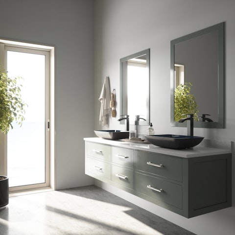 Donatello Turquoise Blue Glass 18 in. L x 13 in. W x 4 in. H Rectangular Vessel Bathroom Sink - image 4 - other