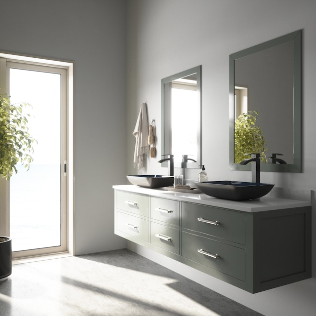 Donatello Turquoise Blue Glass 18 in. L x 13 in. W x 4 in. H Rectangular Vessel Bathroom Sink - image 4 - other