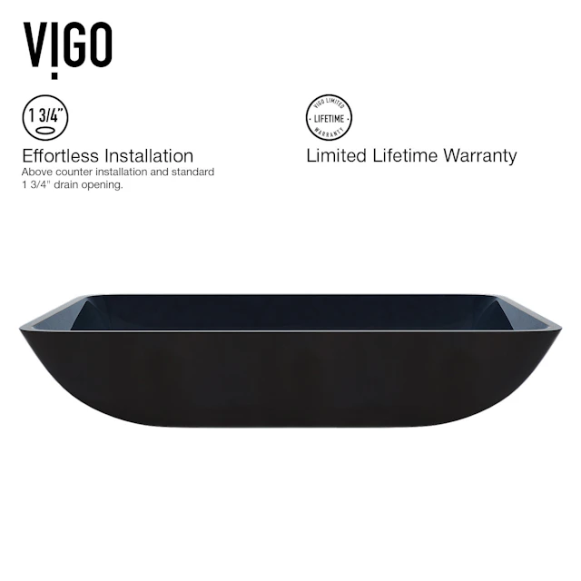 Donatello Turquoise Blue Glass 18 in. L x 13 in. W x 4 in. H Rectangular Vessel Bathroom Sink - angle 5 - other